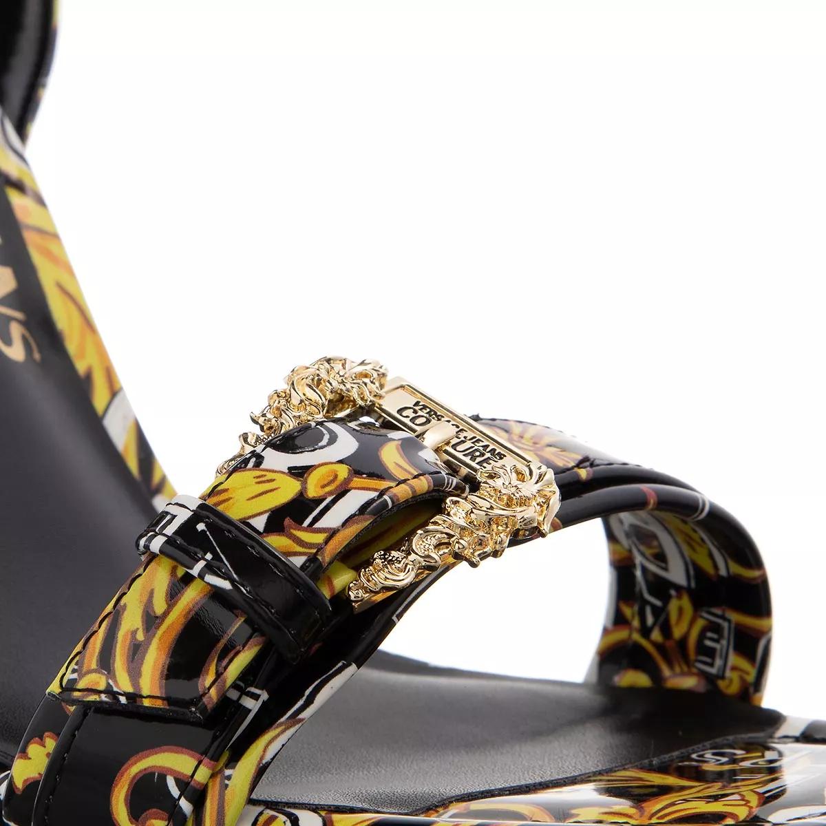 Versace Jeans Couture Fondo Kirsten Black Gold Strappy Sandal