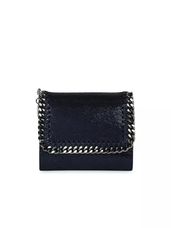 Stella McCartney Portemonnaies - Small Falabella Tri-Fold%27 Blue Recycled Polyester - Gr. unisize - in Schwarz - für Damen