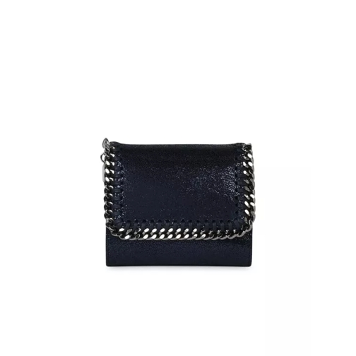 Stella McCartney Small Falabella Tri-Fold' Blue Recycled Polyester  Black Vikbar plånbok