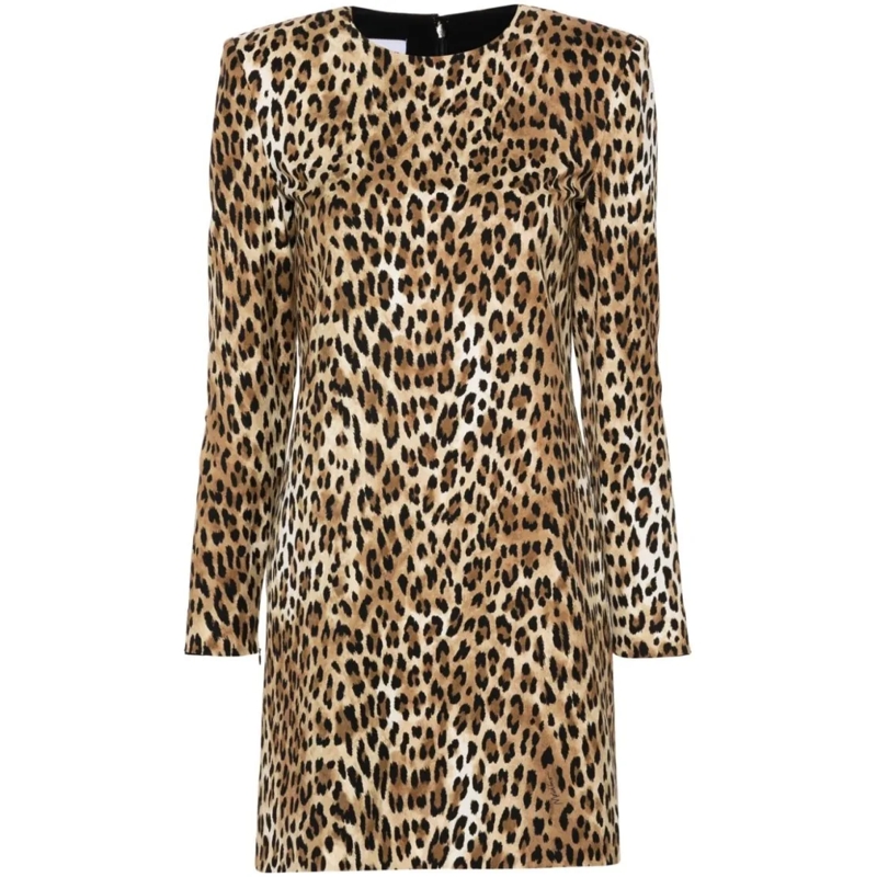 Moschino Minikleid Leopard Print Cady Mini Dress Neutrals