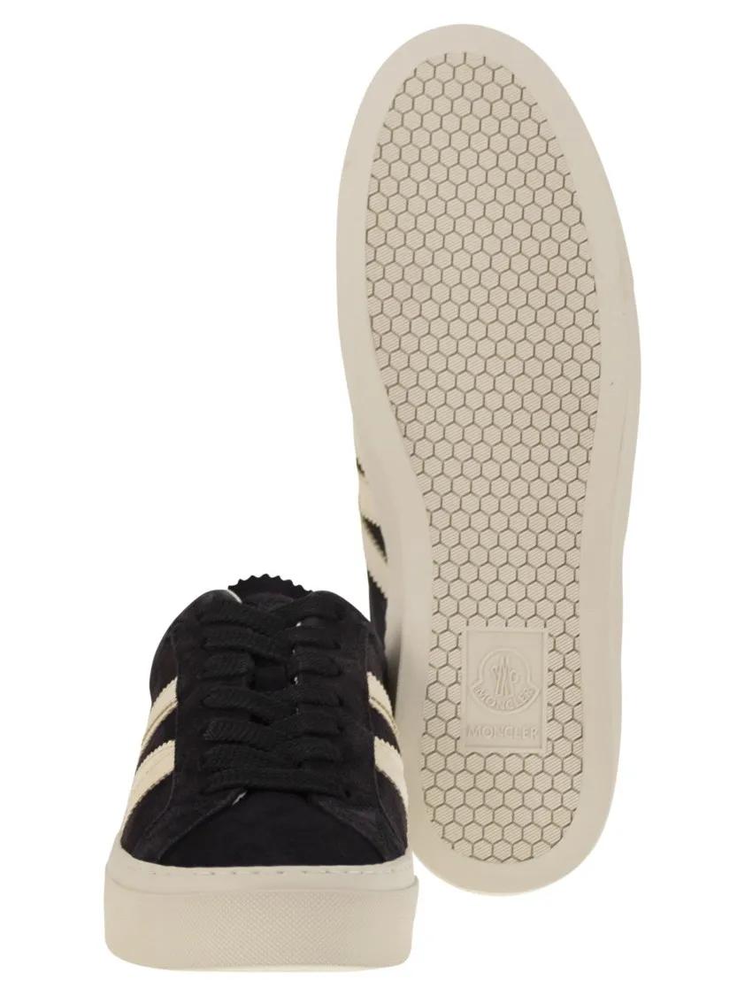 Thumbnail - Moncler Low-Top Sneaker - Monaco2 - Suede And Nubuck Leather Trainers - Gr. 44 (EU) - in Blau - für Damen