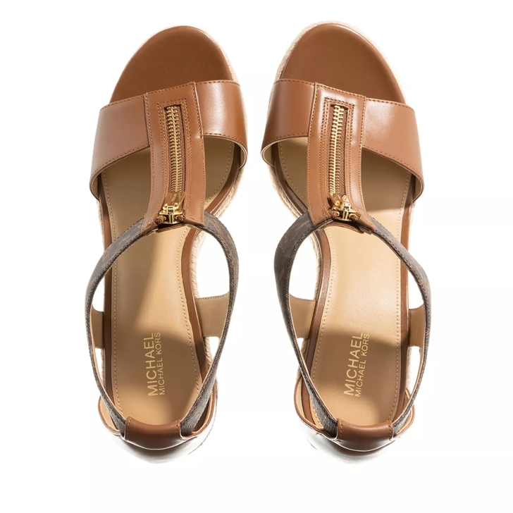 Michael Kors Berkley Mid Wedge Brn Luggage Sandal