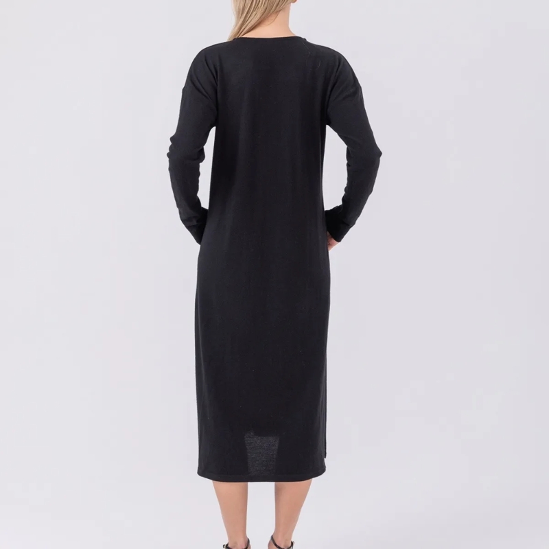 Helene Galwas Maxikleid Wollkleid CHLOÉRE schwarz(Image 3)