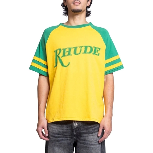 Rhude T-shirts SAN PAULO SHORT SLEEVE TEE YELLOW/GREEN mehrfarbig