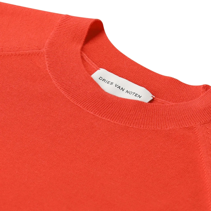 Dries Van Noten 3/4 mouw shirt Kurzarmpullover Tuan aus Merinowolle rot(Image 4)