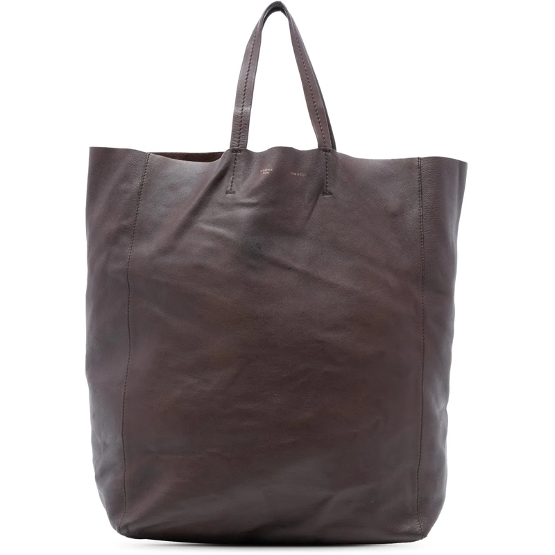 Celine Shopper Leather Vertical Cabas Tote braun