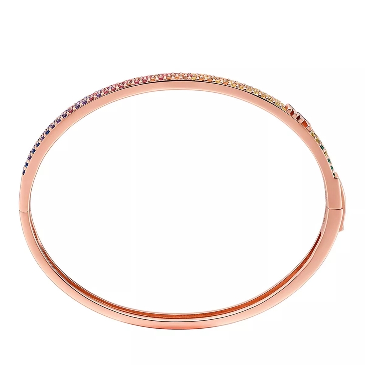 Michael Kors 14K Sterling Silver Rainbow Pav Bangle Bracelet Rose