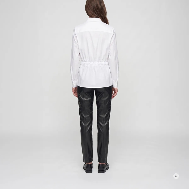 Marc Aurel Bluse Diese Poplinebluse mit Raffungsdetail im Rücken au weiss(Image 4)