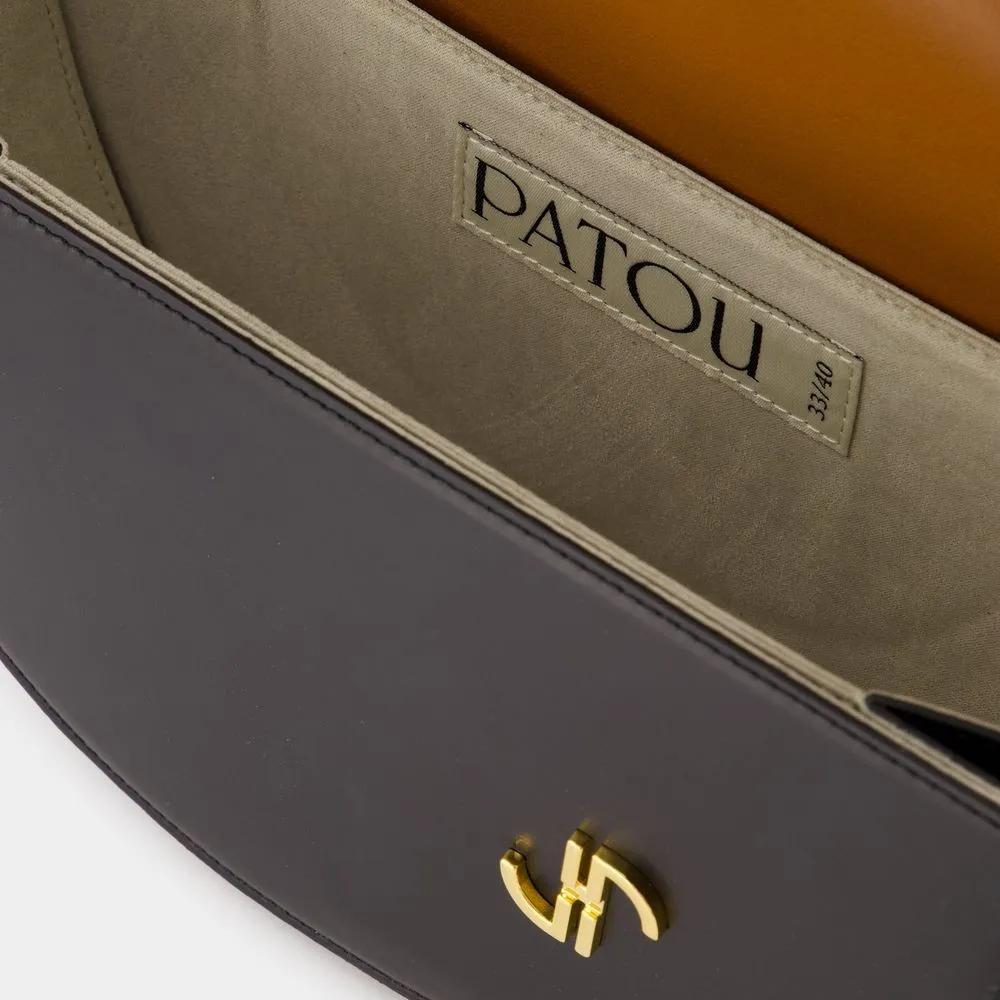 Patou Hobo bags Le Bag Shoulder Bag Leather Black in zwart