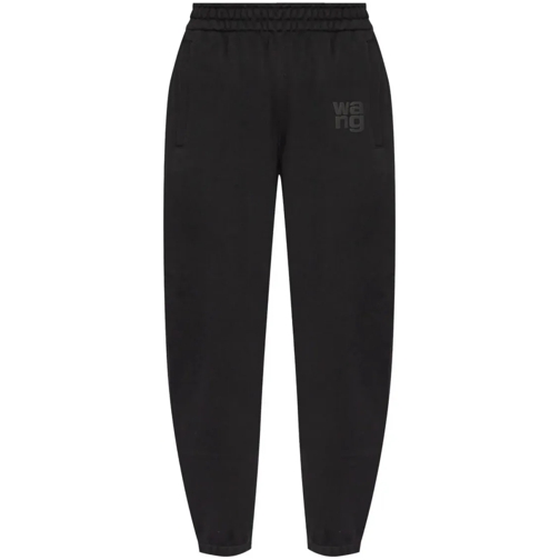 Alexander Wang Puff-Logo Cotton Track Pants Black Jogginghosen