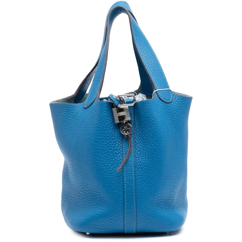 Hermès Tote Clemence Picotin Lock 18 blau