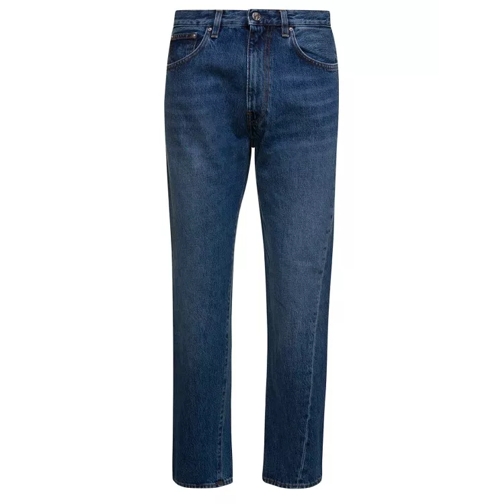TOTEME Straight Cropped Jeans In Blue Denim Cotton Blue Jeans med raka ben