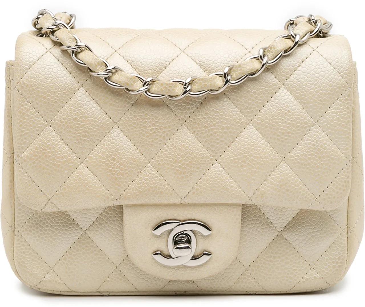 Chanel Hobo Bags - Mini Square Classic Caviar Single Flap - Gr. unisize - in Gold - für Damen