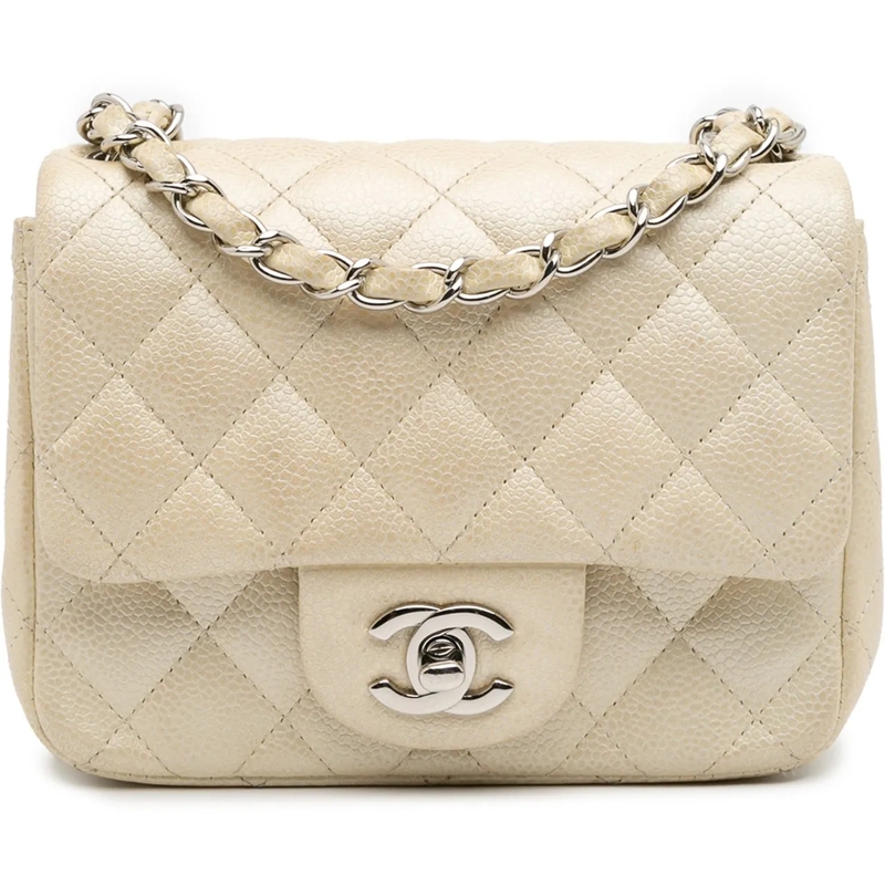 Chanel Sac à bandoulière Mini Square Classic Caviar Single Flap gold