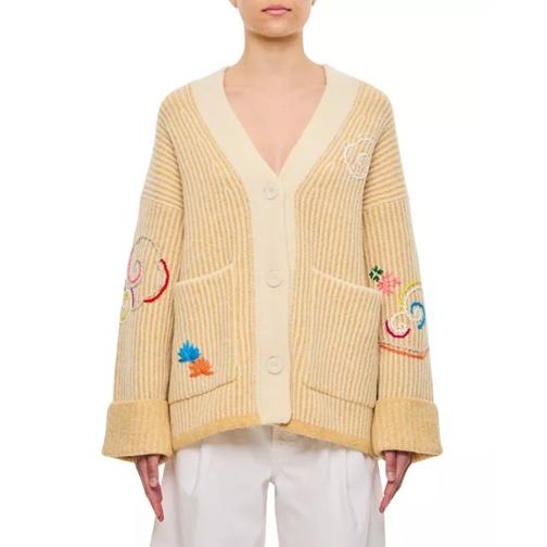 Yanyan Wool Dragon Chunky Os Cardigan Neutrals 