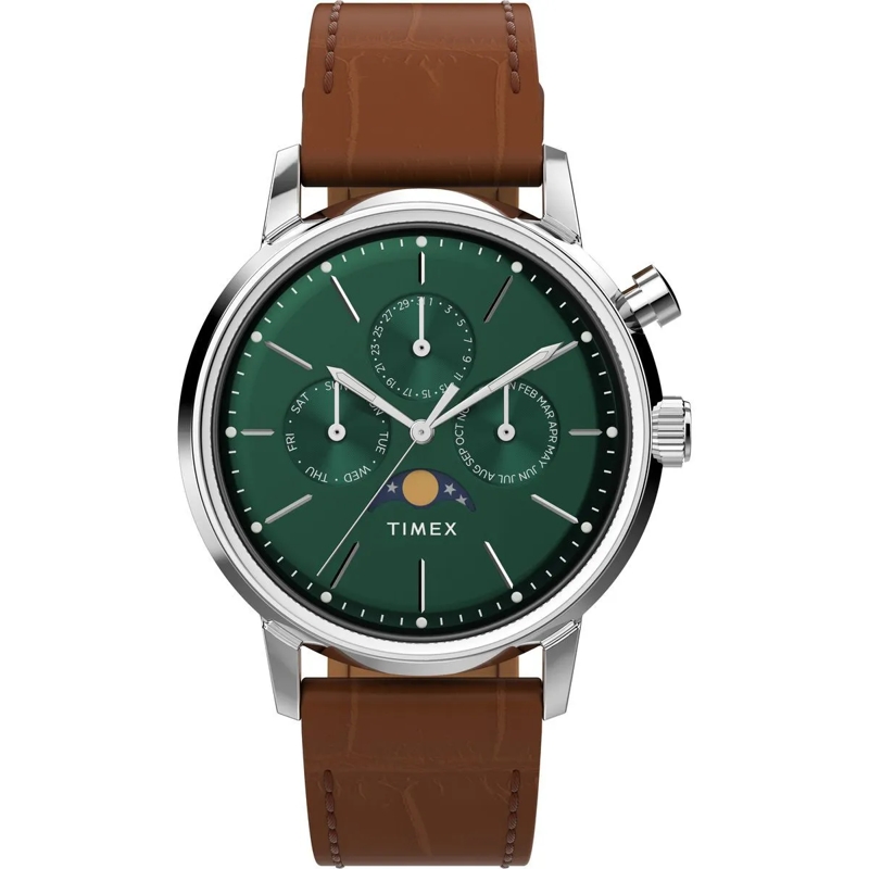 Timex Automatikuhr Quarz-Analoguhr Marlin® Moon Phase braun