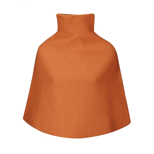 LUSSI Umhang Cashmere And Silk Crop Cape Orange