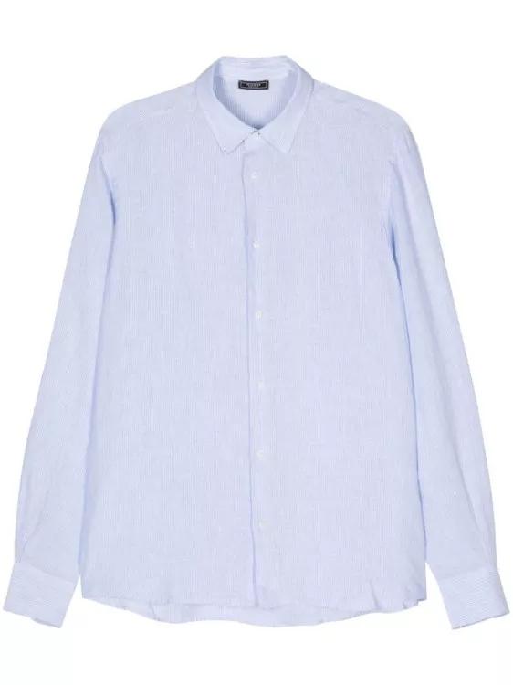 Thumbnail - Peserico - Striped Linen Shirt - Größe 54 - blau