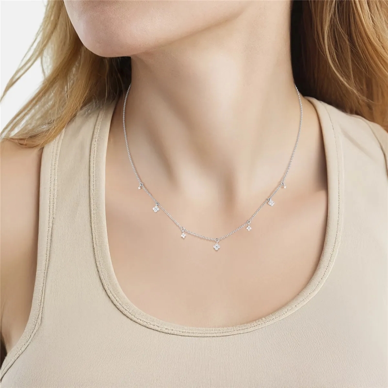 Glanzstücke München Mittellange Halskette Sterling Silber Halskette Zirkonia silber(Image 2)