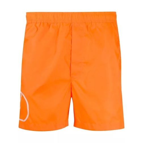 Valentino Orange Logo Print Swim Shorts Orange 