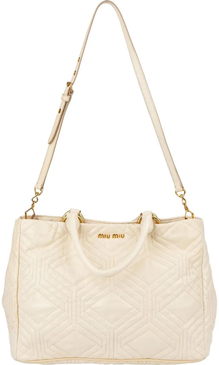 Thumbnail - Miu Miu Crossbody Bags - Miu Miu Quilted Leather City Handbag - Gr. unisize - in Weiß - für Damen