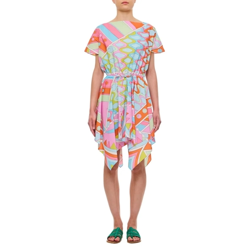 Pucci Midi-Kleider Cotton Popeline Dress Multicolor