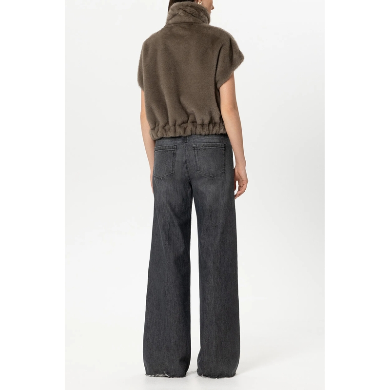 Luisa Cerano Wide-Leg-Jeans Authentic-Bootcut-Denim black(Image 4)