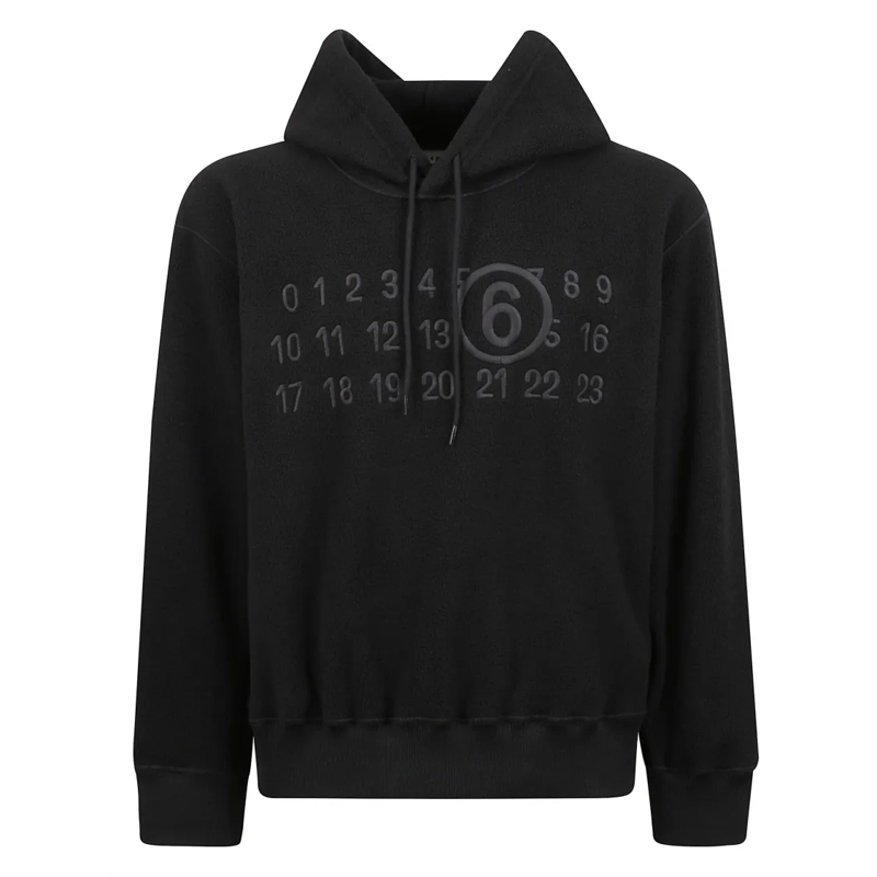 MM6 Maison Margiela  Oversized Logo Hoodie Black