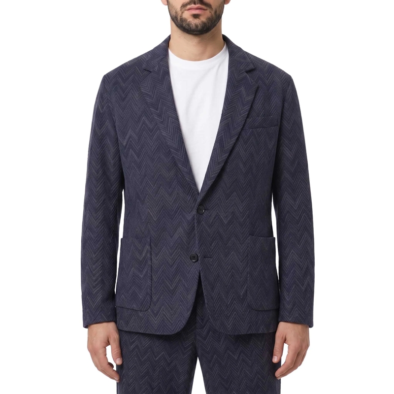 Missoni Anzugjacke Sakko mit Zickzack-Muster blau(Image 2)