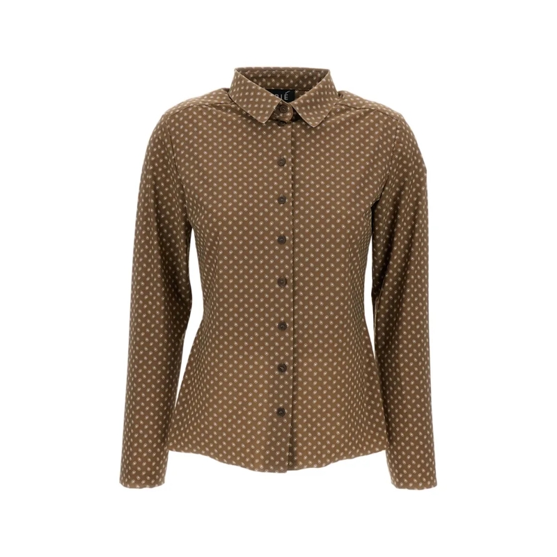 Irie' Overhemd Structured Brown Button-Down Shirt With Timeless A Brown