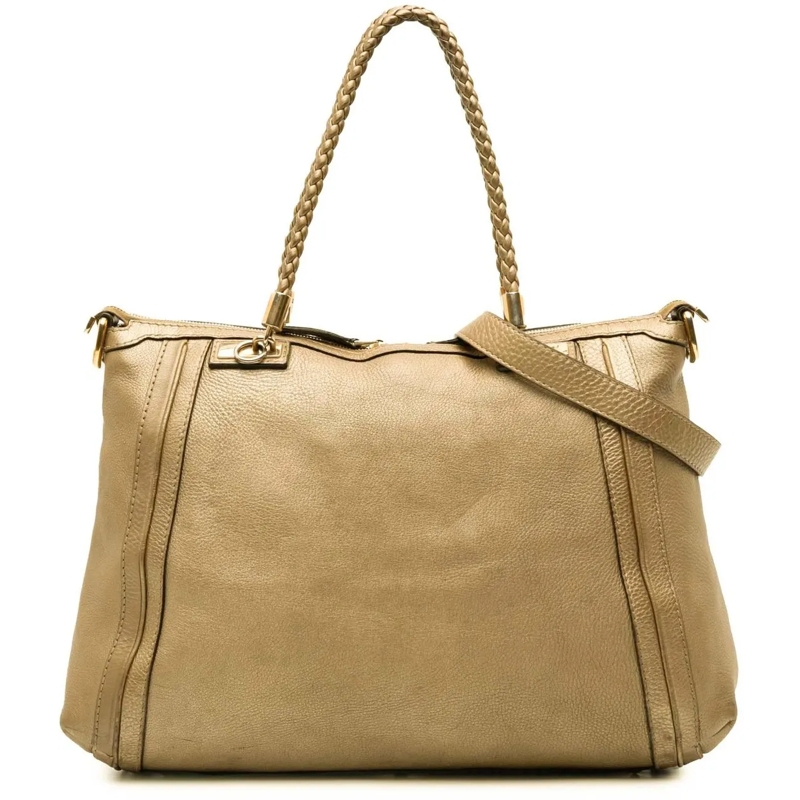 Gucci Schultertasche Large Leather Bella Tote gold