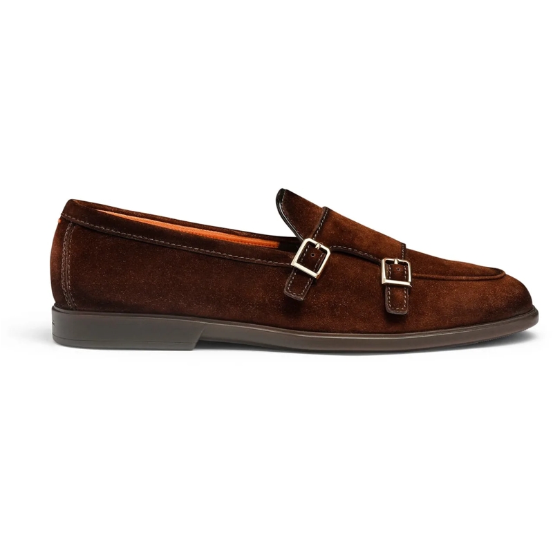 Santoni Claquettes Men's doublebuckle loafer weiß