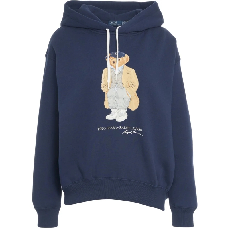 Ralph Lauren Weste Hoodie with logo print blau