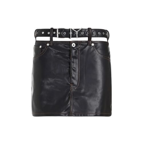 Paris Best Mini-Röcke Belt Black Polyester Mini Skirt Black