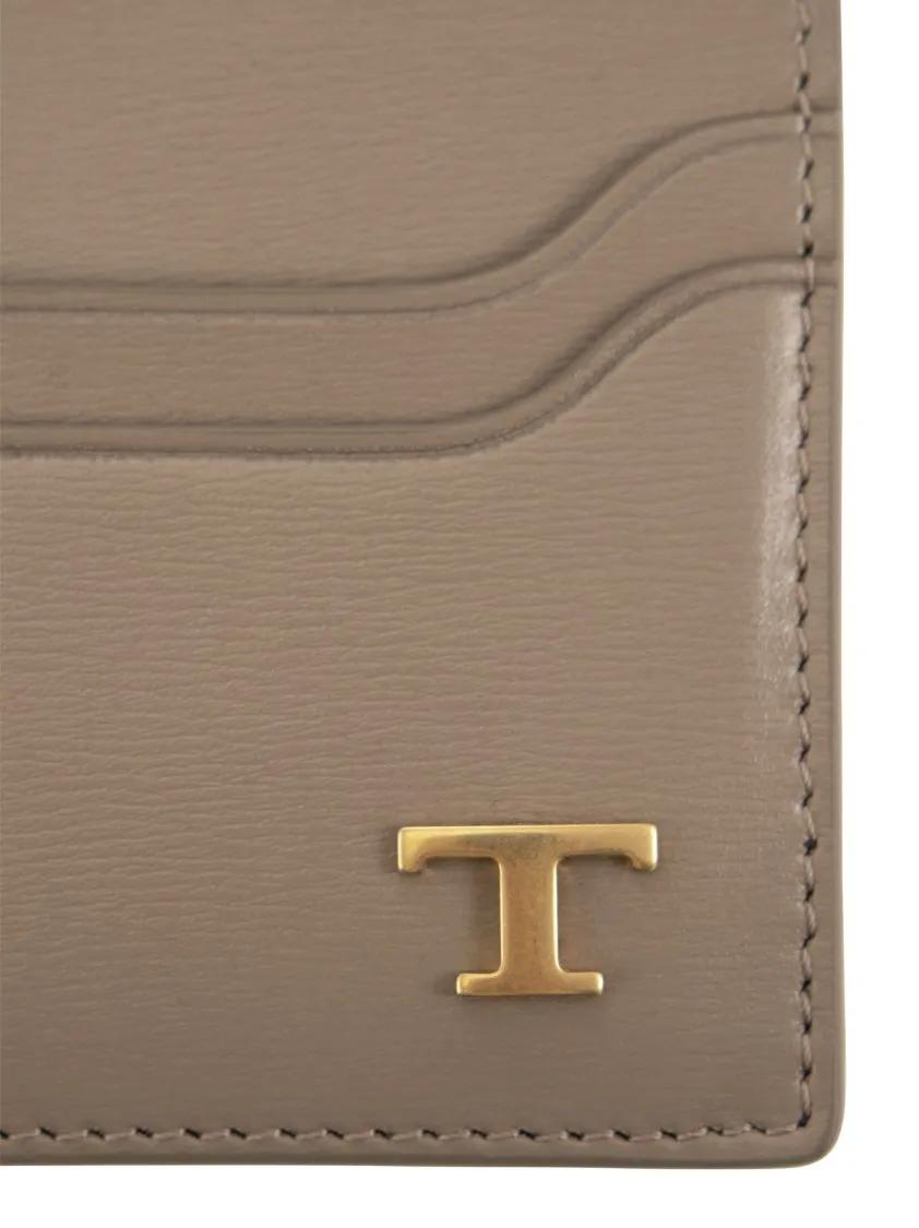 Thumbnail - Tod's Portemonnaies - Leather Card Holder With Logo - Gr. unisize - in Braun - für Damen