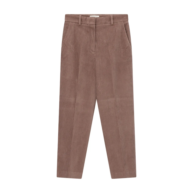 fashion Pantalon en velours côtelé Cordhose aus Baumwoll-Mix braun