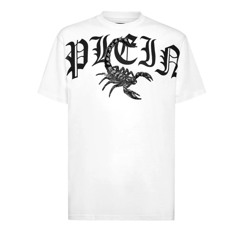Philipp Plein T-Shirt T-Shirt Scorpion Mit Schmucksteinen weiss