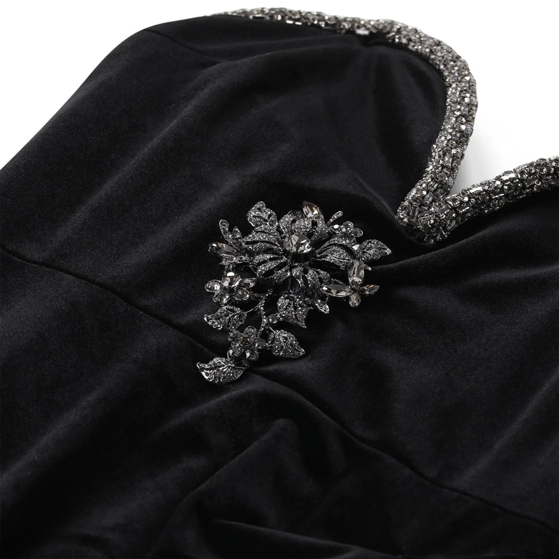 Self Portrait Maxikleid Maxikleid Black Velvet schwarz(Image 4)