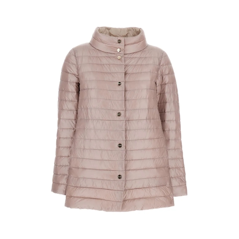 Herno  Reversible A-Shape Jacket With High Collar Pink