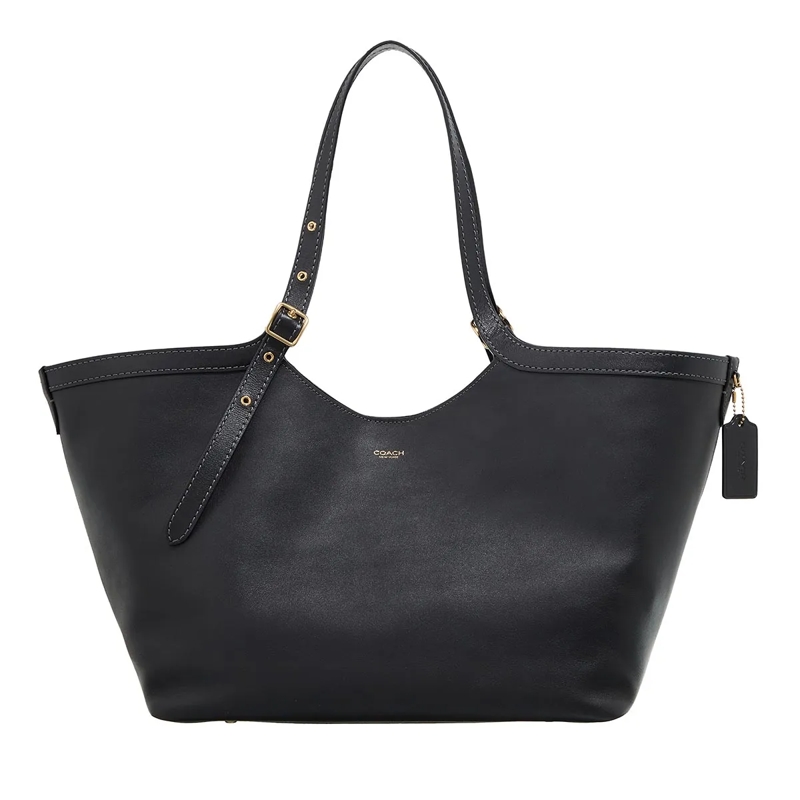 Coach Shopper Natural Grain Leather Gramercy Tote Black