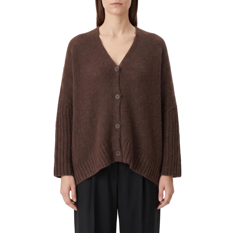 Luisa Cerano Cardigan Strickjacke aus Alpaka & Wolle braun(Image 2)