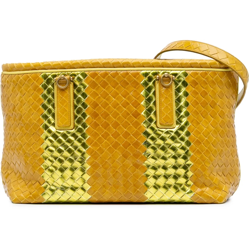 Bottega Veneta Shopper Leather Intrecciato Tote gelb