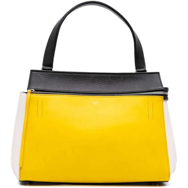 Celine Tote Medium Tricolor Leather Edge Handbag gelb