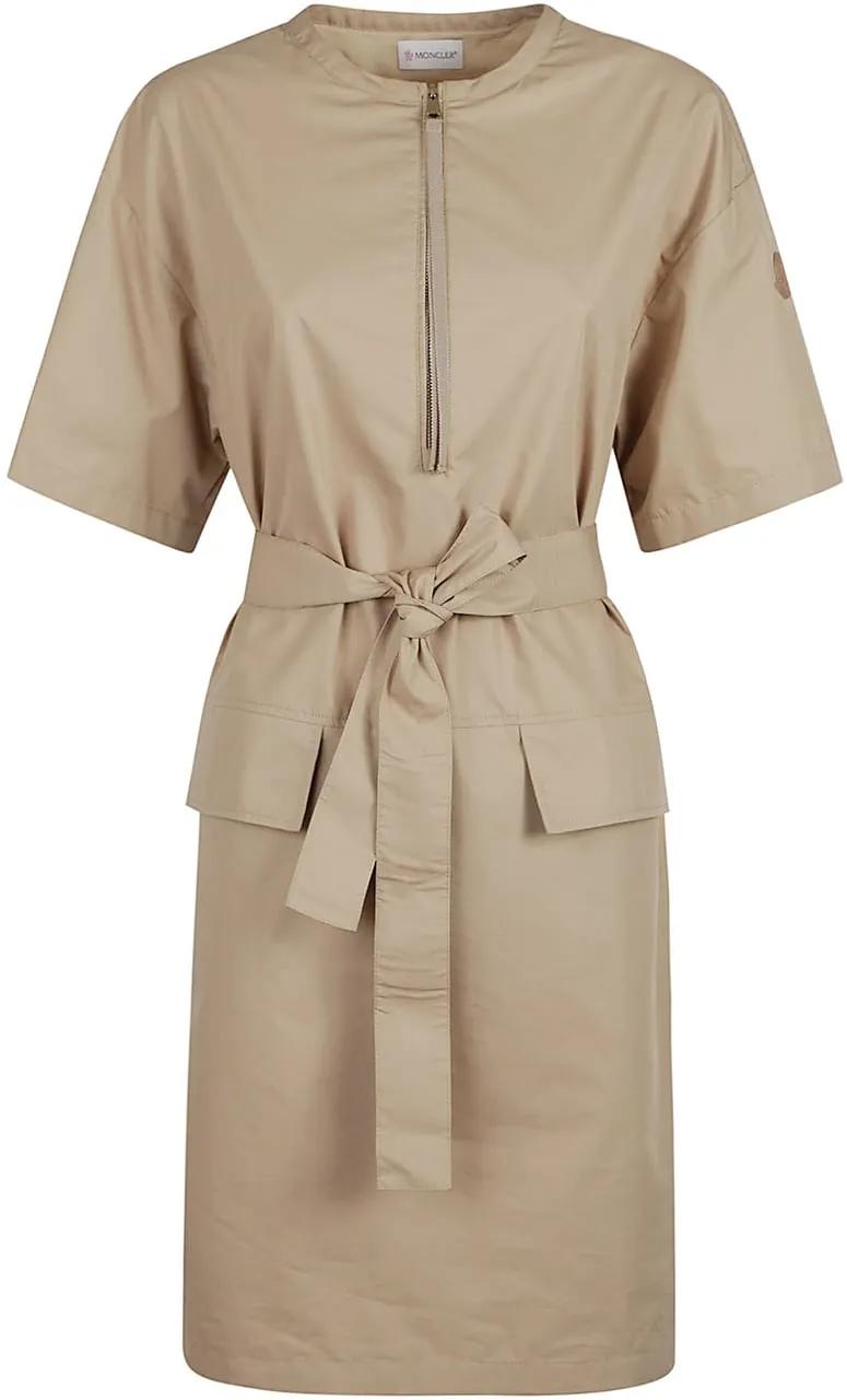 Thumbnail - Moncler - Belted Dress Brown - Größe 42 - braun