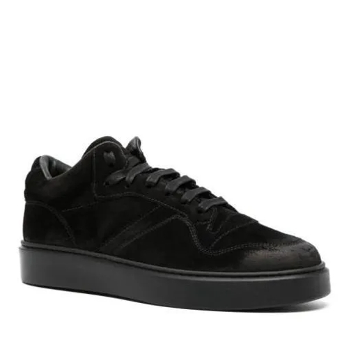 Doucal's Logo-Debossed Suede Sneakers Black scarpa da ginnastica bassa