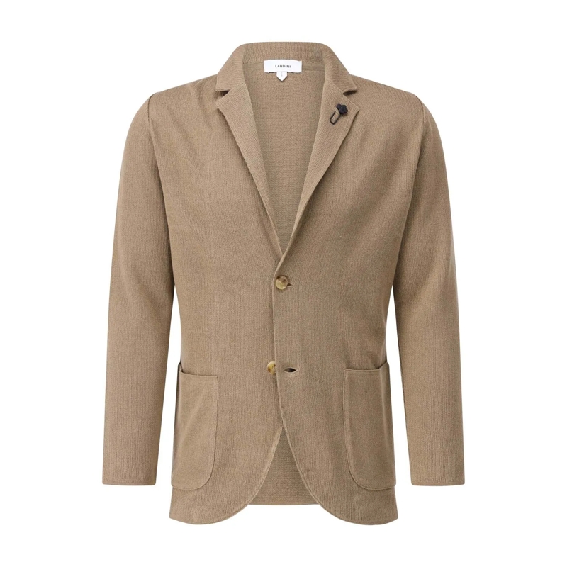 Lardini Veste de transition Cardigan aus Leinenmix braun