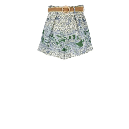 Zimmermann Legere Shorts Ottie Tuck Shorts Green