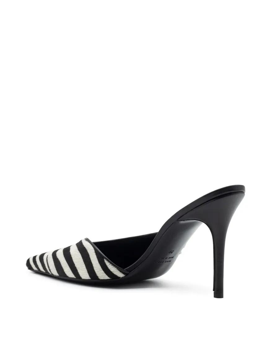 Thumbnail - Gia Borghini Slipper & Pantoletten - Bold Black And White Zebra Print Mule - Gr. 37,5 (EU) - in Schwarz - für Damen
