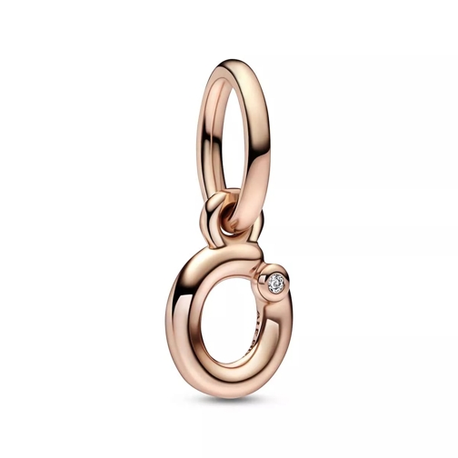 Pandora Letter o 14k rose gold-plated dangle with clear cubic zirconia Hänge