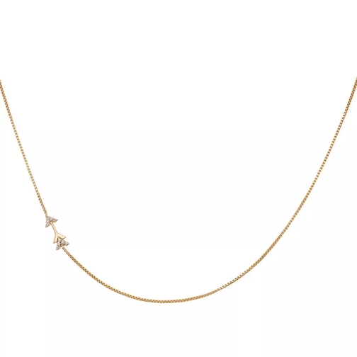 Rachel Jackson London 9K Solid Diamond Mini Arrow Necklace  gold Kort halsband